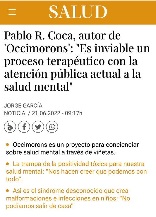 20 Minutos - sobre la situación pública de la salud mental.