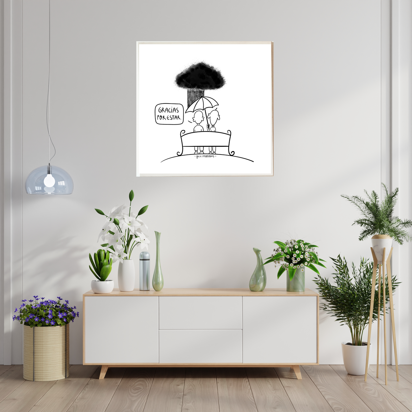 Lienzo "Gracias por estar" 50x50cm