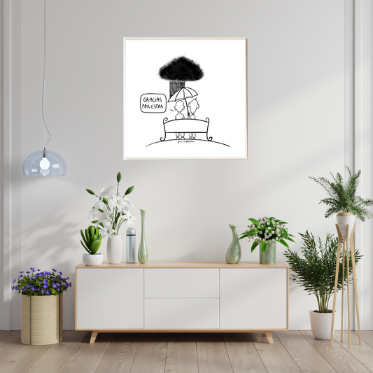 Lienzo "Gracias por estar" 50x50cm