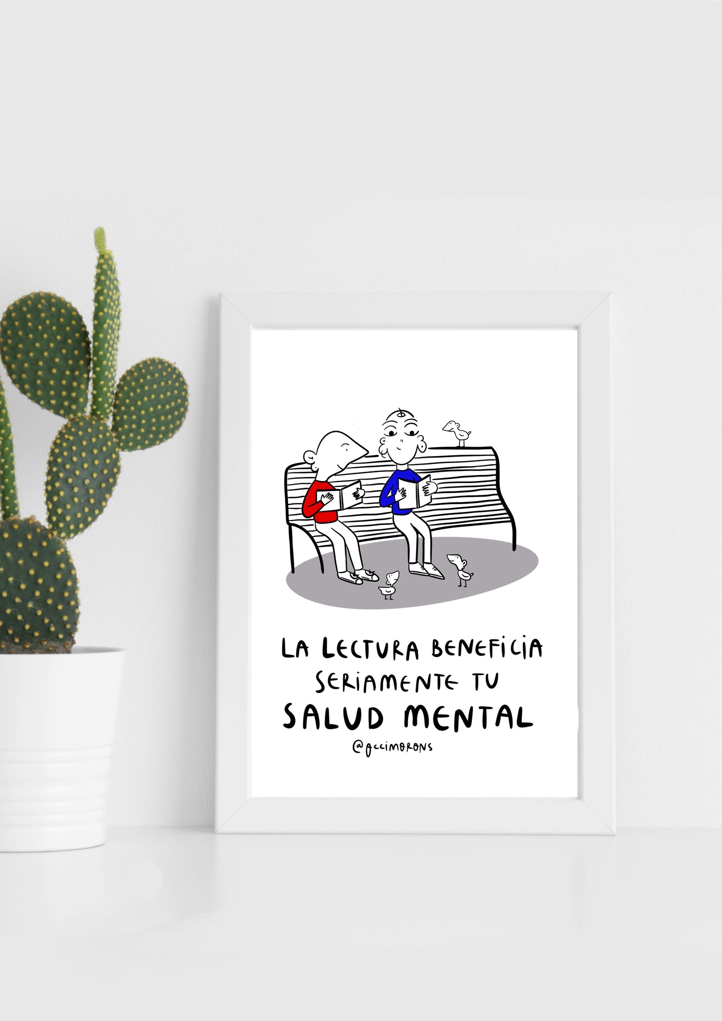 Lámina “la lectura beneficia seriamente tu salud mental”