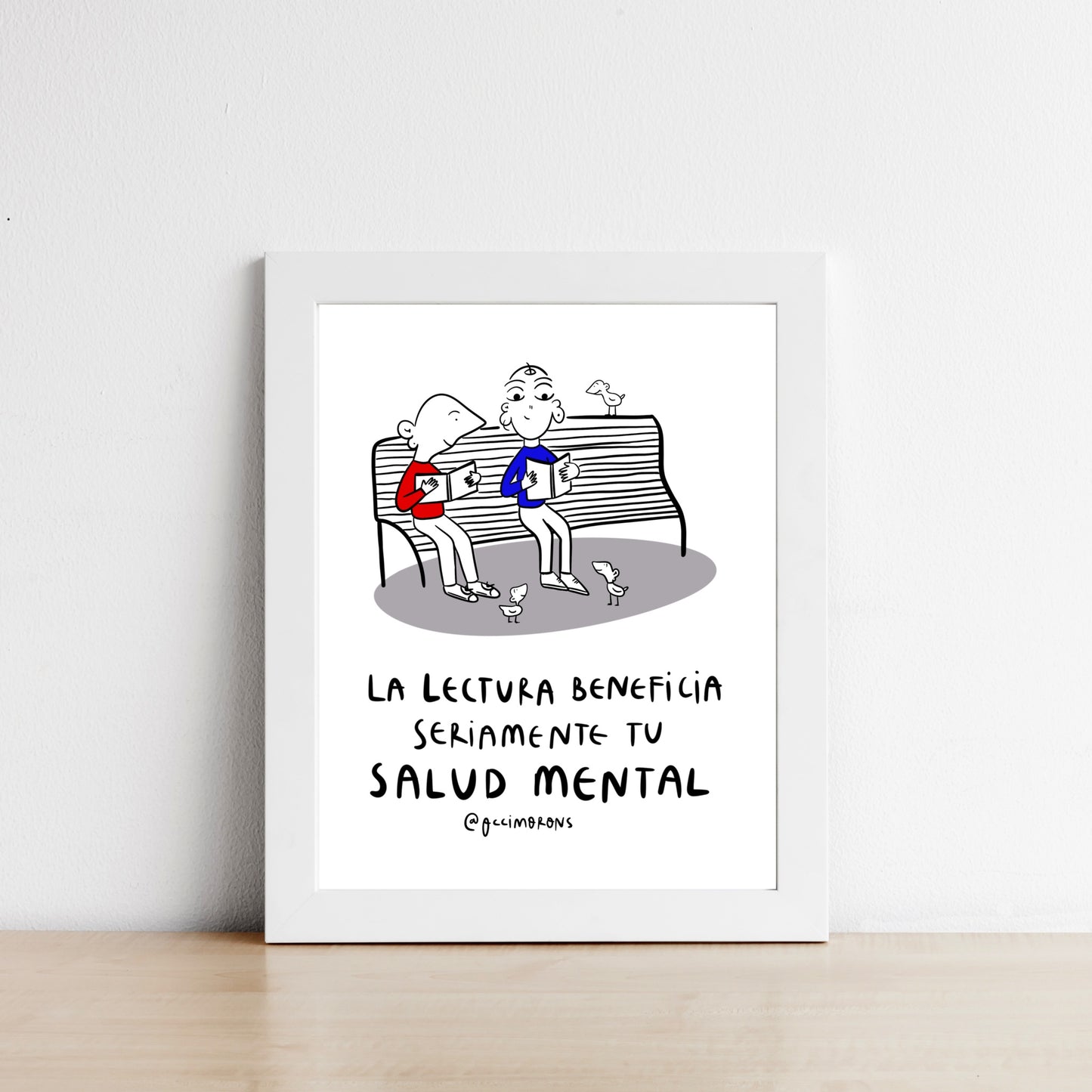 Lámina “la lectura beneficia seriamente tu salud mental”